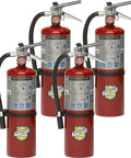 Unbeatable 4-Pack Of Ironclad ABC Dry Chemical Fire Extinguishers That Bash Through Kitchen Grease Garage Hazards And Electrical Sparks Like They Are Not There Built With Smooth Aluminum Valves Swag-Worthy Wall Hooks And Pro Handles Guaranteed To Save with clear instruction labels