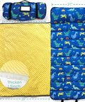 Toddler Nap Mat With Pillow And Blanket Extra Large Rolled Nap Mats For Daycare And Travel Kid Friendly Slumber Bag With Dinosaur Theme