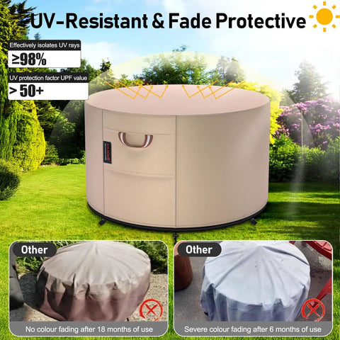 Beefy 36 Inch Round Fire Pit Cover Heavy Duty 900D Tear Resistant Waterproof UV Resistant Fade Resistant up to 36 inch