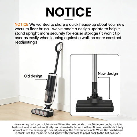 Comparison of old and new design for hardwood floor attachment for Dyson cordless vacuums V7 V8 V11 V15 SV10 SV12 SV14