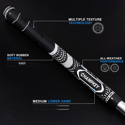 Soft Rubber Golf Grips 13 Pack With Putter Grip And Full Repair Kit, 3 In 1 Golf Club Grips Set For Oversize Blue