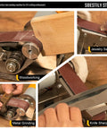 7 Speed Electric Knife Sharpening System With Belt Grinder Adjustable Knife Making Belt Sander in use for woodworking and knife sharpening