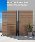 Sturdy 6Ft Outdoor Privacy Screen That Stays Put In Wind, Heavy-Duty 37Lb Freestanding Metal Panel with 16In Deep Base on Patio