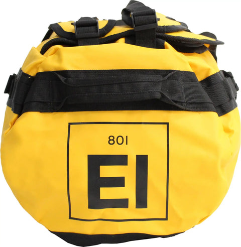 Trailhead Duffel Bag Waterproof Yellow Large With Detachable Alpine Cut Shoulder Straps And Side Carry Handles, front view