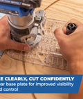Circle Guide For Trim Routers With Easy One Hand Grip For Stable, Clean And Repeatable Circular Cuts From Three And A Half Inches