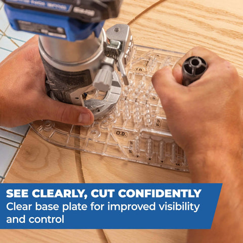 Circle Guide For Trim Routers With Easy One Hand Grip For Stable, Clean And Repeatable Circular Cuts From Three And A Half Inches
