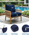 Outdoor Chair Cushions Set For Patio Furniture 22 By 22 Inch Deep Seat Cushion And 22 By 19 Inch Back Pillow With Removable Covers