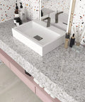 Peel And Stick Granite Countertop Contact Paper 15.7 Inch Wide By 354 Inch Long Self Adhesive Vinyl Waterproof Easy To Install Gray Marble Look for bathroom counter