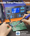 2-In-1 Soldering And Hot Air Rework Station With Large LCD Display PID Temperature Control for PCB repair
