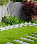 No Dig Garden Edging Border Set 13 Ft Landscape Edging Pearl White 9.3 Inch Tall 14 Piece Lawn Edging With Stakes Easy Install For Flower Beds Garden Borders And Lawn Perimeters along a lush garden.