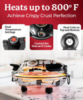 Indoor Electric Pizza Oven With Ceramic Stone For Crispy Crust Pizza Fast Home Pies In Under Six Minutes On A Countertop
