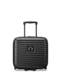 Front view of Cruise 3.0 Hardside Underseater Carry On Luggage With Two Inline Wheels Lightweight Polycarbonate Shell in black.