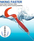 Pro Grade Nail Weights Kit For Bass Fishing 45 Piece Pencil Sinker Set in use with soft plastic lure and water splash effect.