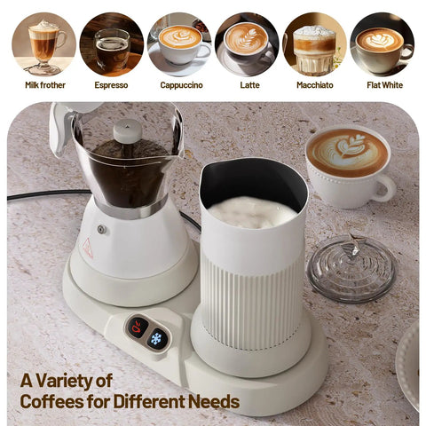 Straight Fire Game Changer Electric Espresso Machine With Fast Steam Milk Frother Two In One Countertop Coffee Brewer with milk frother.