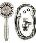 High Pressure Powerpulse Massage Handheld Shower Head With 7 Spray Settings And 5 Foot Hose Brushed Nickel Detachable Shower Head