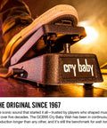Guitarist using Cry Baby Standard Wah Pedal With Aggressive Modern Voice Iconic Fasel Inductor for bold wah tones on stage