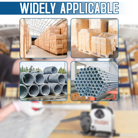 Image showing various applications for Tough As Nails Steel Banding Strapping Kit Featuring A Slick Tensioner Sealer Combo.