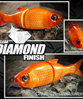 KBS Coatings DiamondFinish collage showing orange fishing lure from multiple angles on rocks