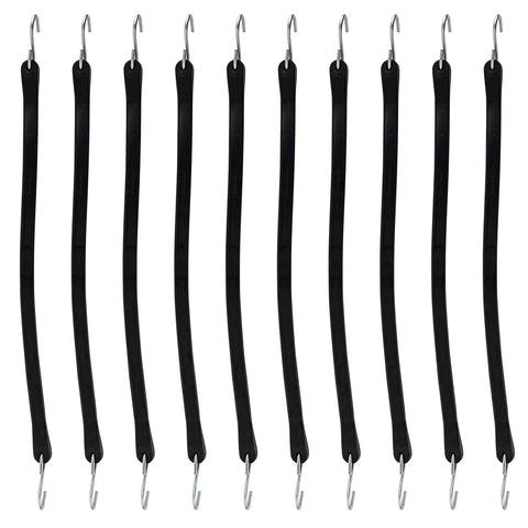 Built Tough Heavy Duty Rubber Bungee Cords With Hooks For Tarp And Cargo 10 Inch Pack Of 10 Made In USA EPDM Rubber