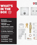 Downtown Deadbolt Lock With SmartKey Rekey Security Polished Chrome Exterior Keyed Front Door Lock components includes