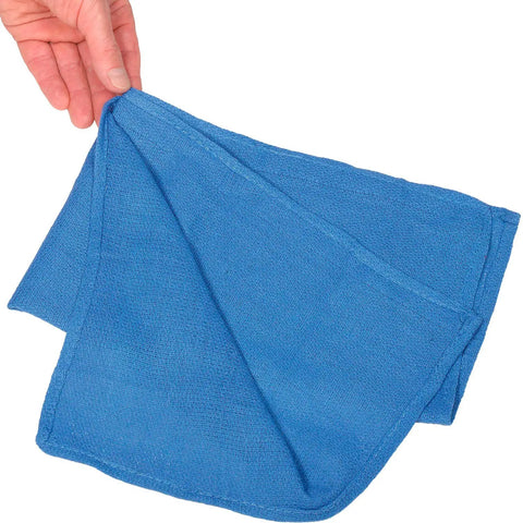 25 Lb Box 100 Percent Cotton Huck Towels Blue 15 By 25 Inch 175 Towels Pre Laundered For Janitorial Pros Food Service