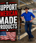 Support American Made Products with Heavy Duty Galvanized Horse Panel Clamps in livestock fencing setup.