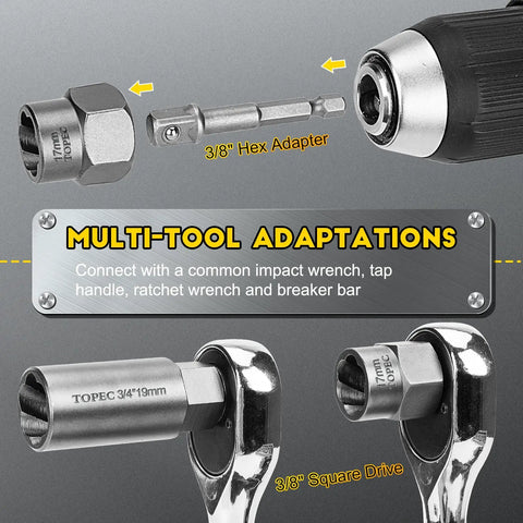 Deep Bolt Extractor Set 28 Piece Kit With Three Eighths Inch Drive For Stripped Broken And Rounded Bolts Lug Nut Removal