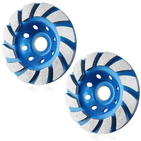 4.5 Inch Diamond Cup Grinding Wheels Set For Angle Grinder Pro Grade Heavy Duty 2 Pc 12 Segment Cup Wheels For Grinding And Polishing