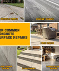 Cracked concrete surfaces for use with Your Go To Self Leveling Cement And Concrete Crack Filler For Driveways Patios And Walkways