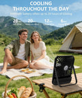 Ultra Thin 7 Inch Portable Travel Fan Must Have With 8000mAh Battery, 28 Hours Runtime beside couple on picnic.