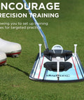 Pro Style Golf Putting Mirror With Practice Cup And Flag For Realistic Hole Feel, Alignment Training Aid, on grass with tees