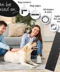 Non Slip Mat And Rug Grippers 4 Pack Black Stop Mats From Slipping Or Sliding With Double Grip Design For Rugs and Carpets