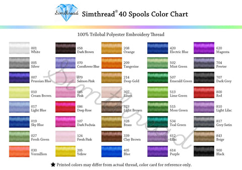 40 Color Polyester Embroidery Thread Kit 550 Yards Per Spool 40 Weight Pro Grade Quality High Tenacity Trilobal Polyester Vivid Colors That Pop Compatible With Brother Babylock Janome Singer Husqvarna Bernina Machines For Reliable Projects