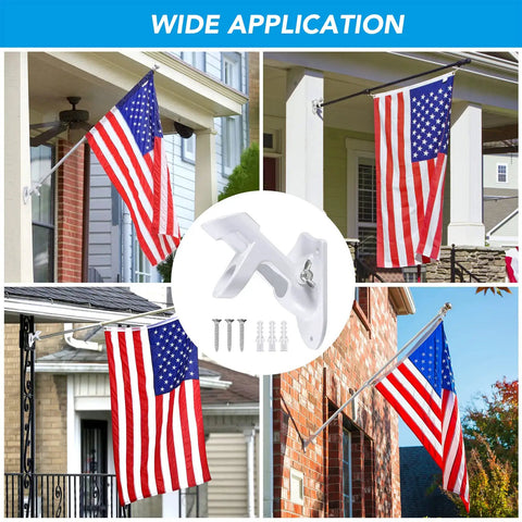 Heavy Duty Aluminum Flag Pole Holder For Outdoor Walls Rustproof Wall Mount Bracket With Stainless Hardware Fits 1 Inch Flag Poles