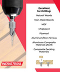 Built Tough 82 Degree Carbide Tipped Countersink Tapered Drill Bit One Quarter Inch Hex Shank for smooth drilling in wood and MDF.