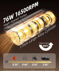Diagram of the 76W High-Speed Turbo motor inside the Straight Fire Heavy Duty Cordless Tire Inflator with 17mm Alloy Cylinder.