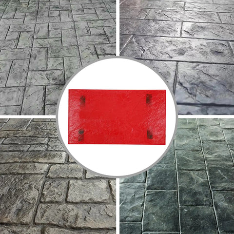 Lightweight Workhorse PU Concrete Stamp Mat with Handy Handles for Seamless Floor and Wall Stamping Cement Stamp Tool with Slate Stone Texture Imprint for Realistic Tile Look on Floors and Walls 27.5 by 15.7 by 0.8 Inches