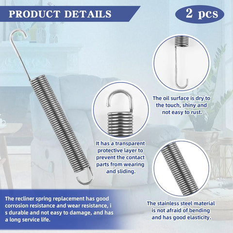 Legit Comfort 2 Pack 7 Inch Recliner Springs Replacement For Couches And Recliners With Rock Solid Support And Silent Glide Mechanism Upgrade For Everyday Chill, featuring heavy steel coils and protective layer.