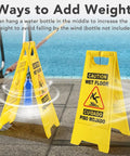 24 Inch Caution Wet Floor Sign 3 Pack Bright Yellow A Frame Double Sided Safety Warning Signs Bilingual For Commercial Use