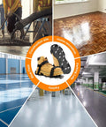 Epoxy Floor Spiked Shoes Fully Assembled With Three Quarter Inch Short Spikes For Gunite And Garage Floor Overlays Adjustable