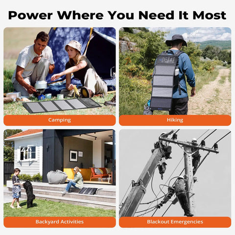 28W Portable Solar Charger That Slays The Day With Dual USB C And USB A for camping, hiking, backyard, and emergency use