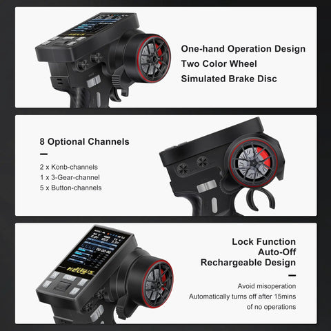 Beast 10 Channel RC Transmitter With 2.4Ghz Tech And Coach Mode For 1/8 1/10 1/18 1/24 Crawlers Boats And Cars Includes Two Receivers