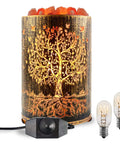 Himalayan Salt Rock Lamp With Dimmer Tree Of Life Salt Basket Desk Light Retro Crystal Night Light, amber glow, includes two 15W bulbs.