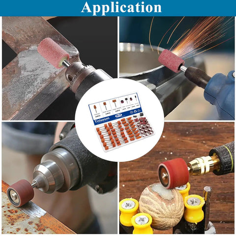 64 Piece Sanding Bits And Drum Set For Dremel Rotary Tool With Storage Box, Aluminum Oxide Tough Enough For Metal Rust Removal