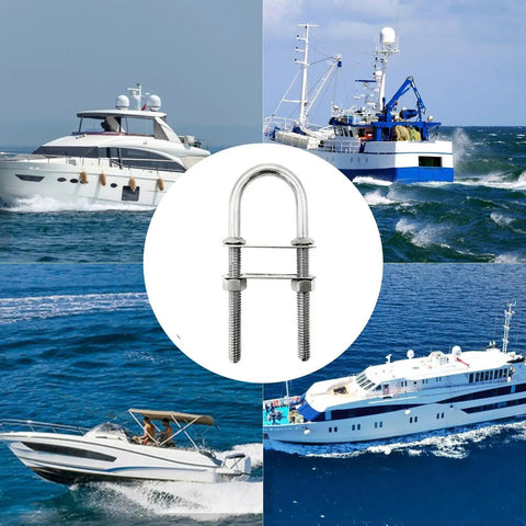 Beefy Heavy Duty Stainless U Bolts For Marine And Industrial Use, Yacht Hardware With 8 10 12 Size Options For Rope, Mounting, Thru Hull Fittings, And Machinery Fastening on boats
