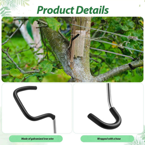 50 Pcs Fruit Tree Limb Spreaders 7 Inch Branch Puller Kit With Hose Protection installed on a tree in a garden setting