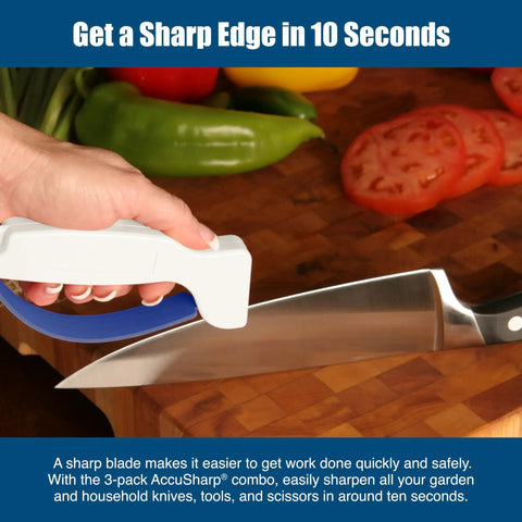 3 Pack Multi Tool Sharpener For Knives, Scissors And Garden Tools Carbide Blade Sharpeners That Restore Edges And Hone Blades Fast, Easy To Use, Keeps Kitchen, Workshop And Yard Tools Ready