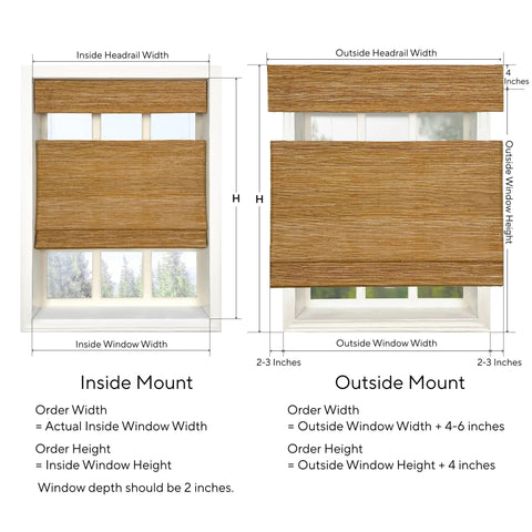 Cozy Cordless Top Down Bottom Up Bamboo Roman Shades For Windows With Privacy And Light Control Woven 100 Percent Jute Roman Blind For Bedroom Living Room Kitchen Custom Fit Natural Light Filtering, inside and outside mount options