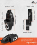 Image showing Rear Derailleur Hanger Extender For Bikes Slick Shift Reach And Precision Compatible With Shimano Hanger Carrera Gear Hanger Lightweight Black Upgrade For Easier Gear Changes And Singlespeed Conversions with dimensions and weight.