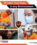 VS3 Anti Fog Safety Glasses With Clear Or Tinted Lenses, Pink Frame, ANSI Z87 Plus OSHA Compliant Eyewear for Construction and Woodworking